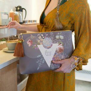 Papaya Art "Oh So Special" Large Tassel Zipper Pouch Travel Bag